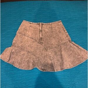 Black Grey Denim washed mini skirt